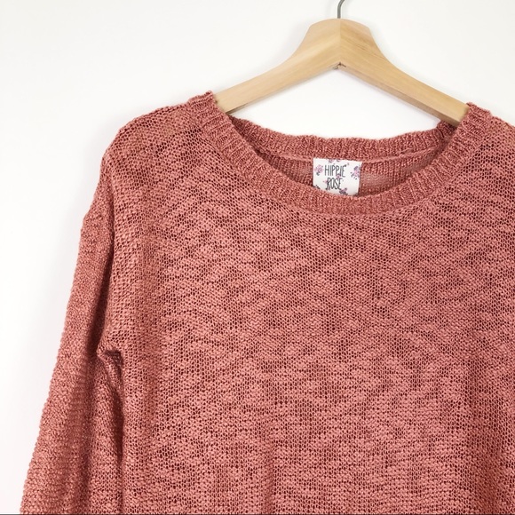 Hippie Rose Long Sleeve Dolman Crew Neck Sweater M - Picture 6 of 9